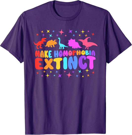 Rainbow Heart Dinosaur LGBT Gay Lesbian Pride Tees