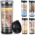 Lallisa Photo Custom Tumbler - 12 oz Personalized Travel Coffee Mug Insulated Stainless Steel Insert Photo Tumbler with Lid Custom Cup DIY Gift for Mothers Day Fathers Day Birthday Dad Mom Friend