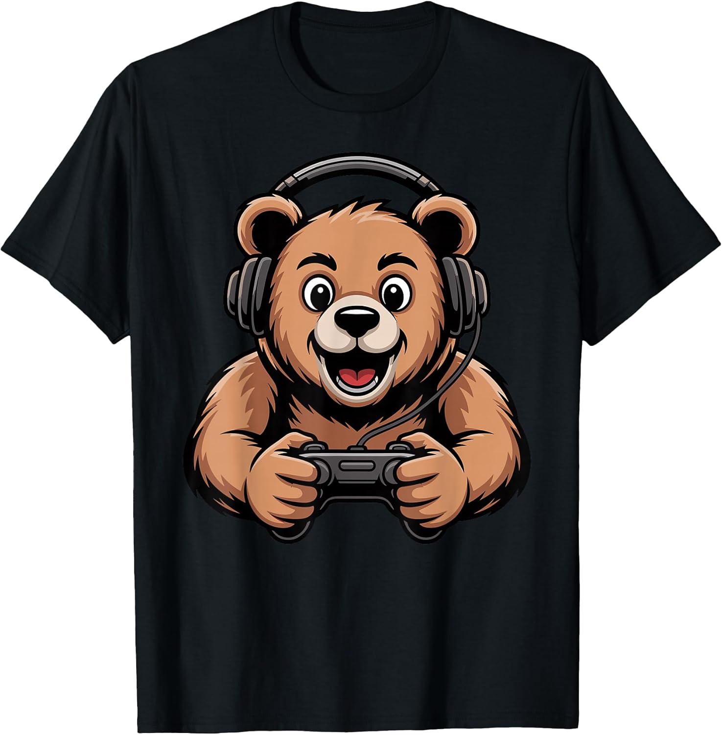 Funny Gamer Bear Video Games Boys Teen Gaming T-Shirt