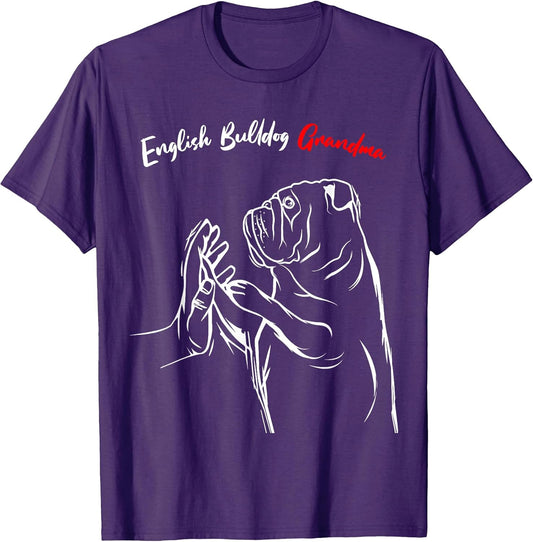 English Bulldog Grandma Dog Owner Lover Funny Women T-Shirt