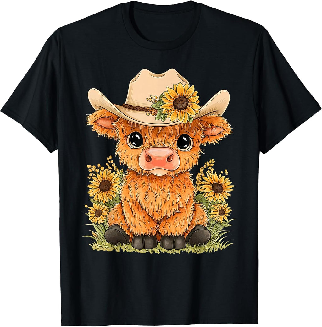 Highlander Highland Cow Heifer Floral Women Girls