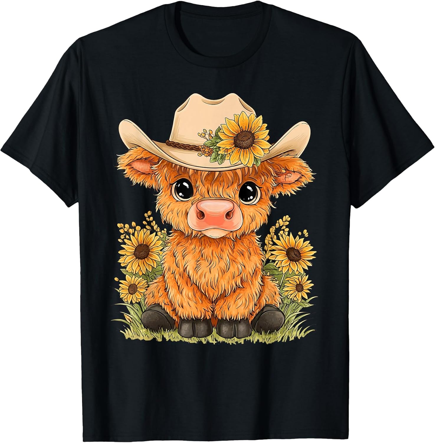 Highlander Highland Cow Heifer Floral Women Girls