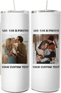Custom 20oz Tumbler With Personalized Photo, Insulated Tumbler With Custom Photo Names, Personalized Gifts For Women Men, Mother's Day Gift, Personalized Coffee Mug, Travel Cup, Custom Tumbler