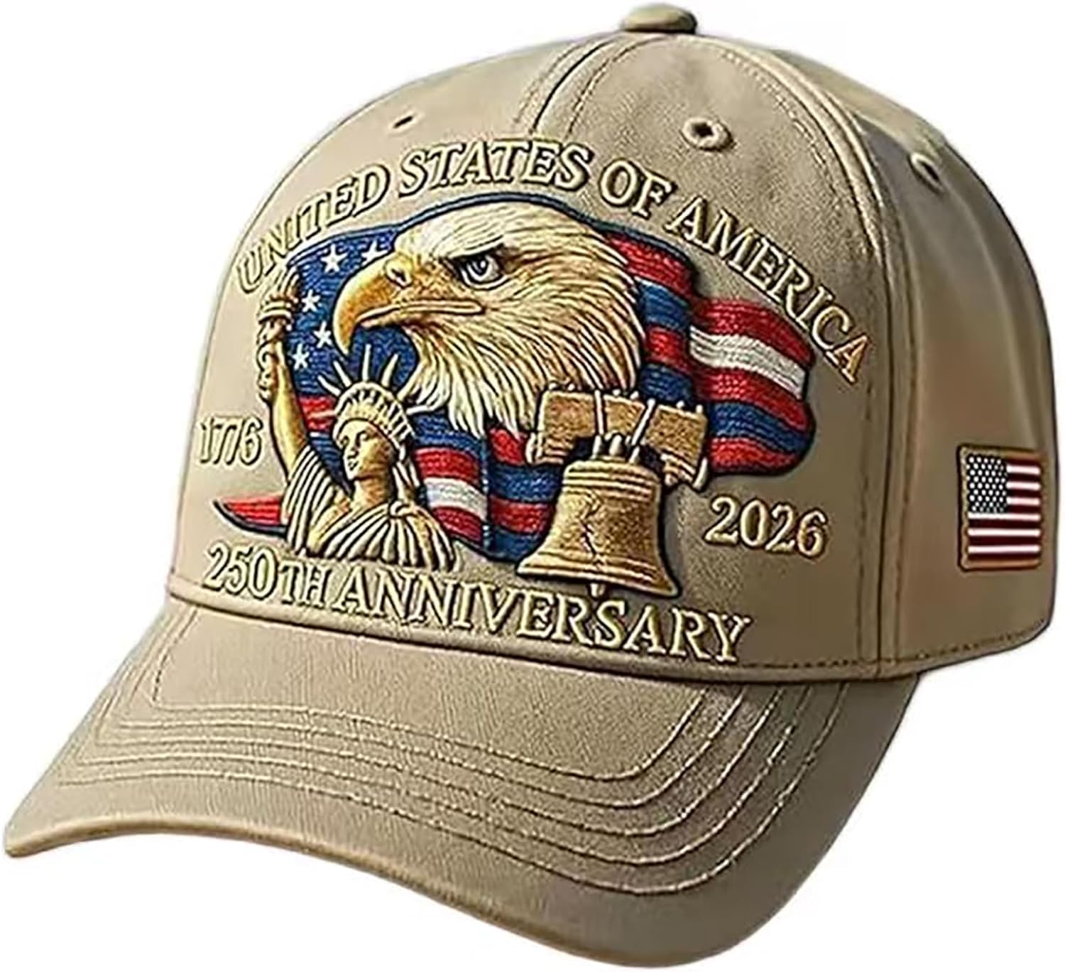 Eagle –United States 250th Anniversary Hat - Adjustable Bald Eagle Embroidered Baseball Cap for Men and Women