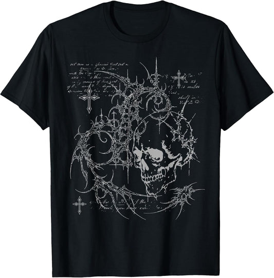 Y2K Grunge Goth Alt Skull Sigilism Vintage Graphic T-Shirt