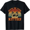 Show Me Your Kitties Funny Cat Lover Vintage Retro Sunset T-Shirt