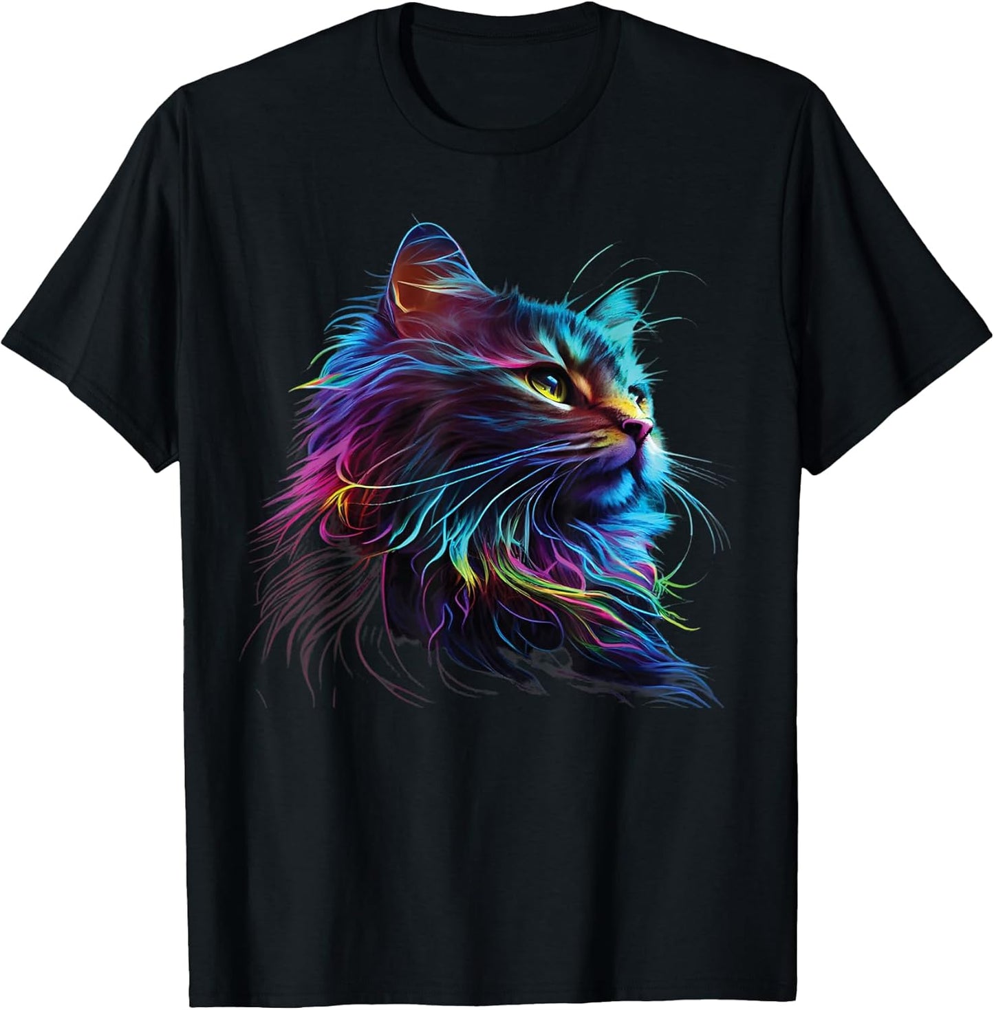 Cute Colorful Cat for Kitten Lovers Art Kitty Cats T-Shirt