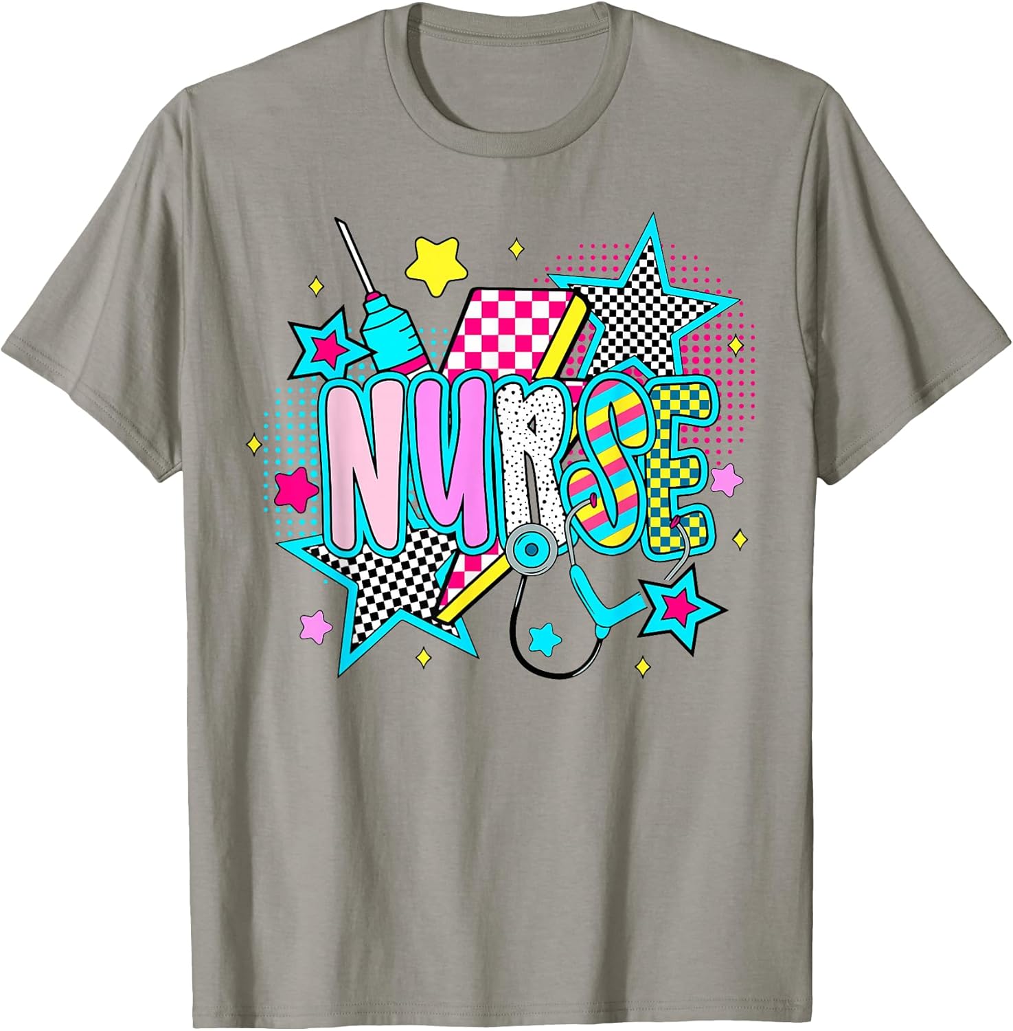 Nurse RN Stethoscope 80s 90s Retro Neon Aesthetic