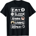 Eat Sleep Anime Gaming Shirt Repeat Kawaii Anime Gamer T-Shirt