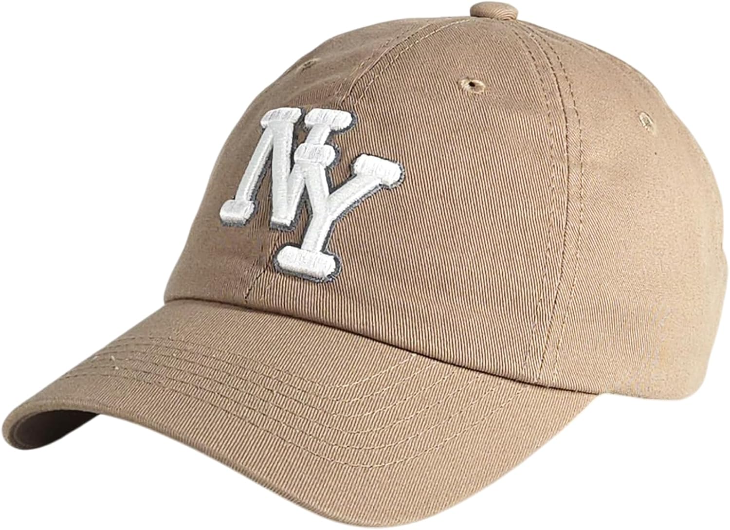 NY 3D Embroidered Cotton Dad Hat – New York Baseball Cap, Adjustable Metal Buckle Strap, Unstructured Low-Profile Style