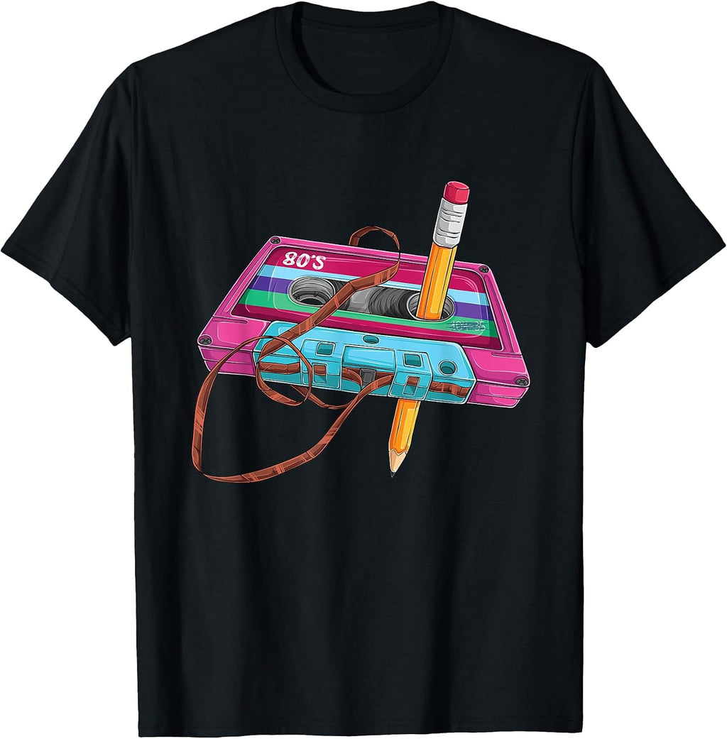 Cassette Tape Recorder 90s Retro Nineties Tees