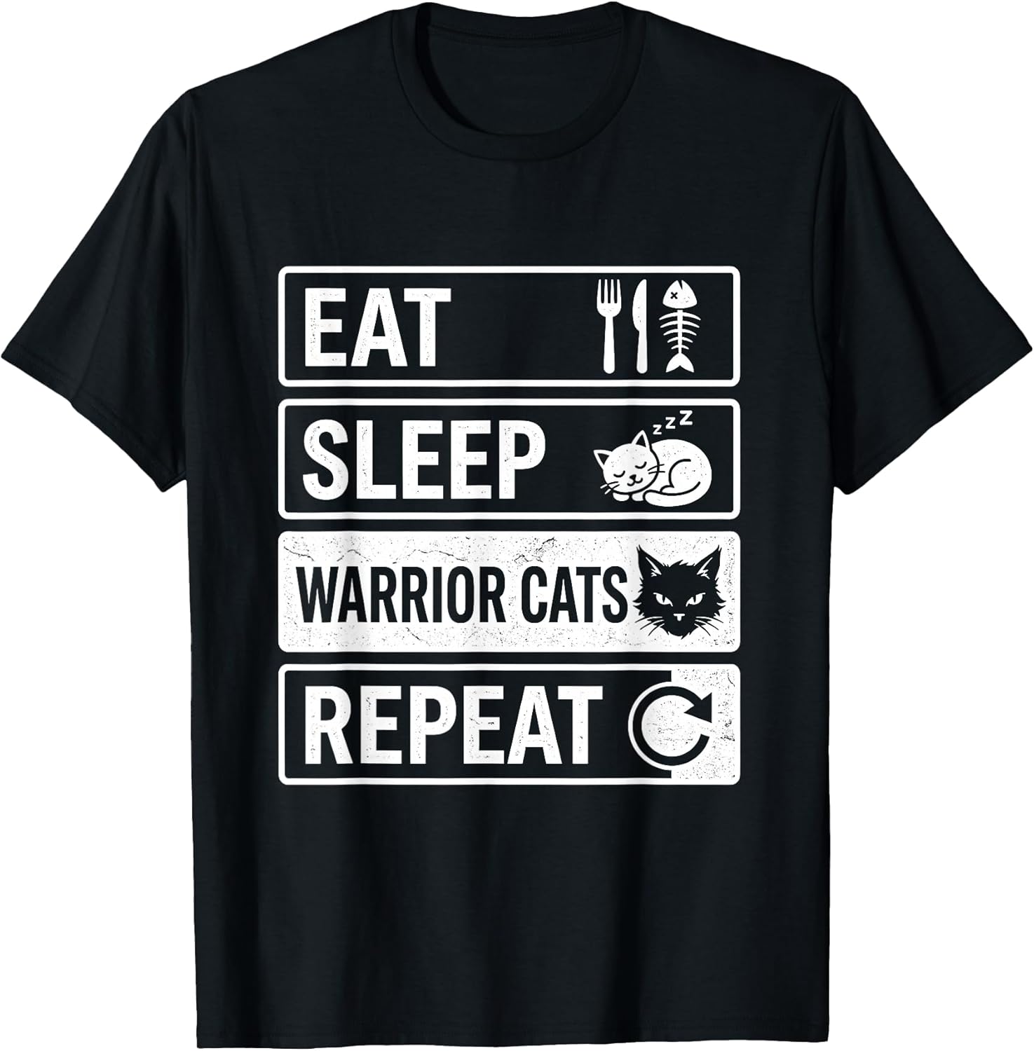 Eat Sleep Warrior Repeat Feline Pet Streetwear
