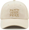 Faith Over Fear Hat for Men Women Embroidered Adjustable Cotton Christian Jesus Religious Faith Baseball Cap
