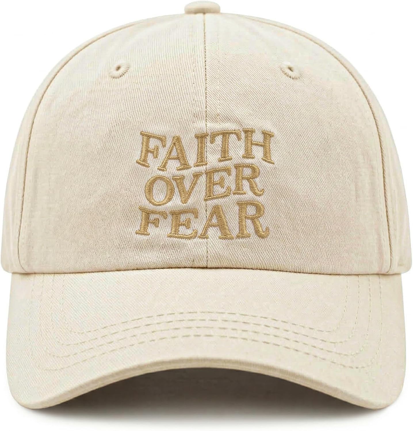 Faith Over Fear Hat for Men Women Embroidered Adjustable Cotton Christian Jesus Religious Faith Baseball Cap