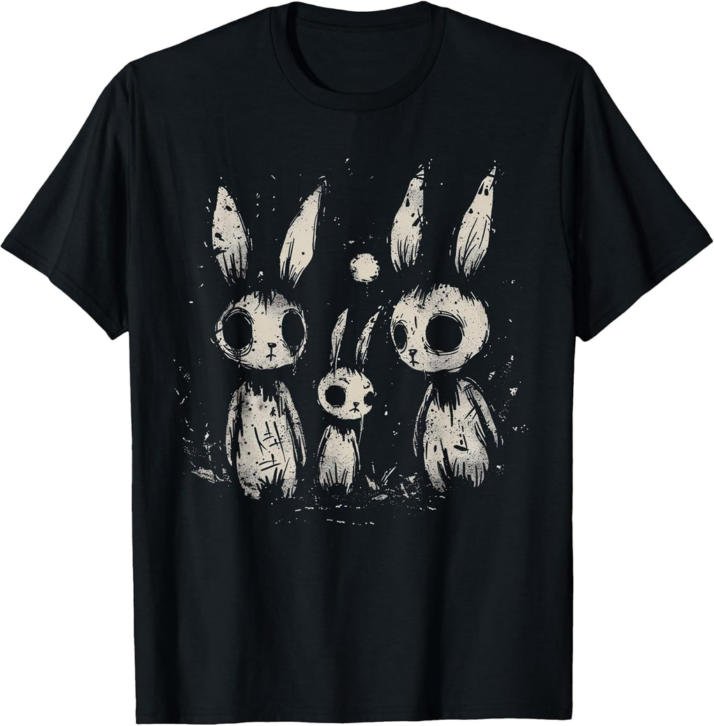 Creepy Cute Bunny Rabbits Horror Goth Grunge Alt Aesthetic T-Shirt