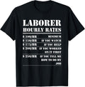 Laborer Hourly Rate Funny Construction Site Labor Workers T-Shirt