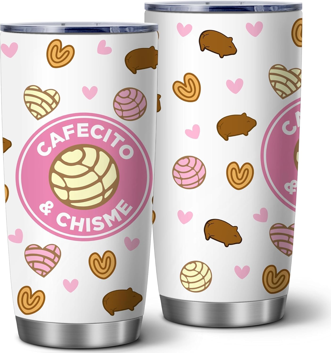 Cafecito Y Chisme Mug,Cute Mexican Coffee Mugs Tumbler Cup,Cafecito & Chisme Insulated Tumbler,20 Oz Funny Gifts for Women,Birthday Gift for Mom,Mom's Day Gift,Coffee Travel Mug for Friends,1 Pcs