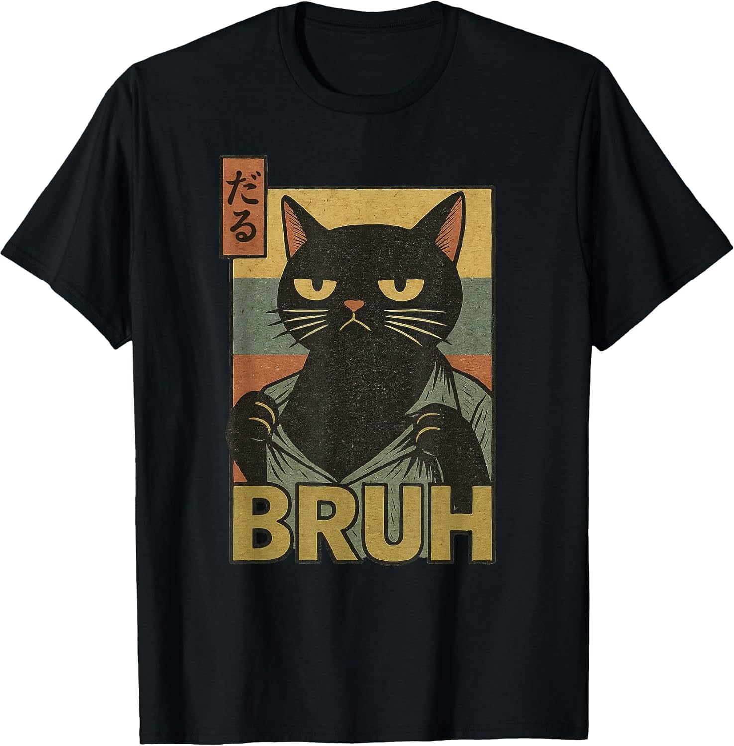 Cool Anime Cat Graphic Tee For Kids Tweens