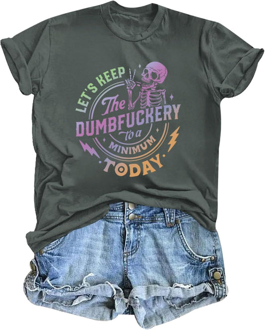 Skeleton Shirt Women Vintage Graphic Tees Y2k Emo Grunge Punk Goth Shirts Funny Aesthetic Tshirts Short Sleeve Tops