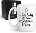 Hogg Awesome Mom Mug, 15 oz Ceramic Cute Coffee Cup, Awesome Mom Gifts, Mothers Day Coffee Mug, Funny Mothers Day Gifts