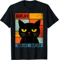 Sarcastic Bruh Cat Graphic Saying Tee