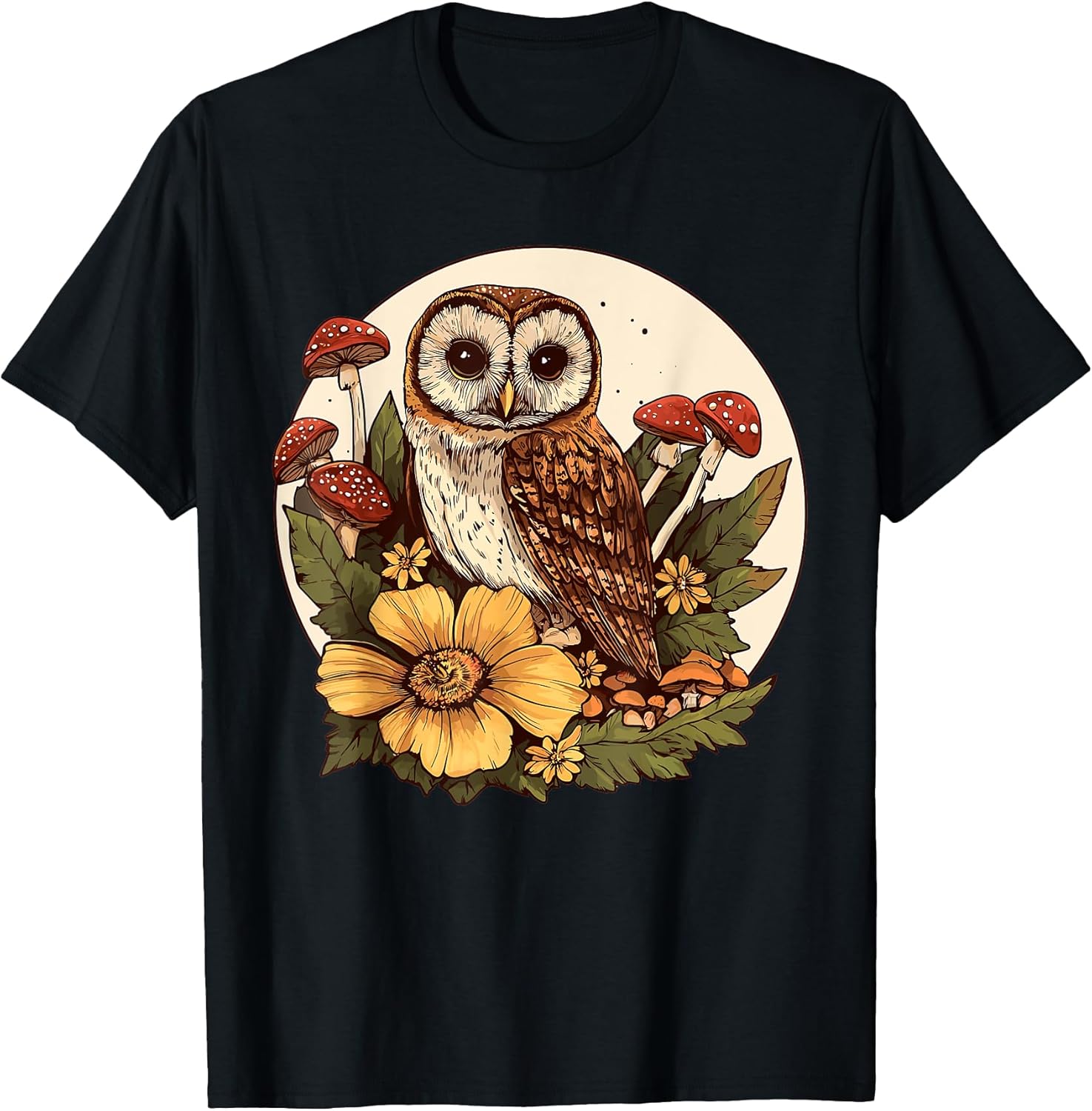 Cottagecore Aesthetic Owl with Flowers Design