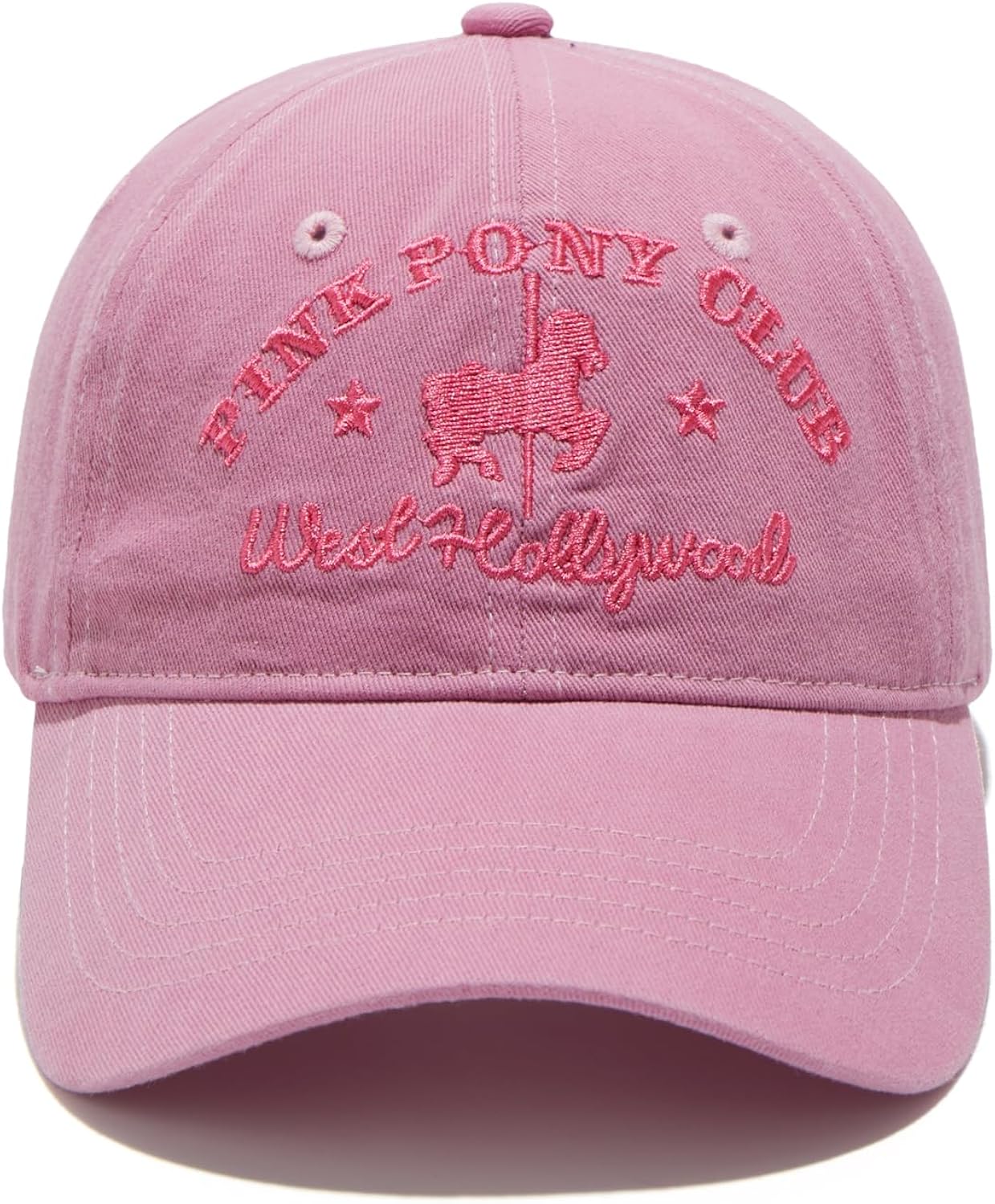 Pink Pony Club Embroidered Trucker Hat Women Baseball Cap Adjustable Cotton dad hat.