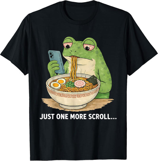 Just One More Scroll Frog Meme Tee