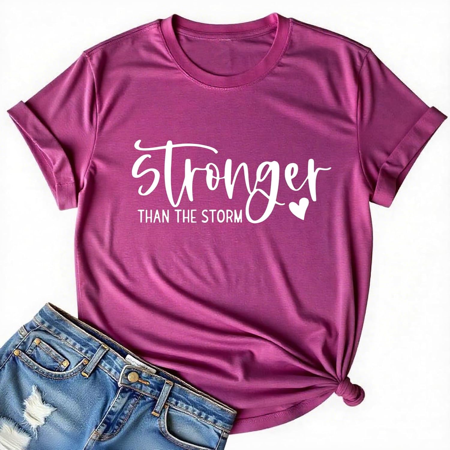 Funny Saying Shirt for Women Inspirational Graphic Short Sleeve Crewneck Motivational T-Shirt for Casual Daily Wear