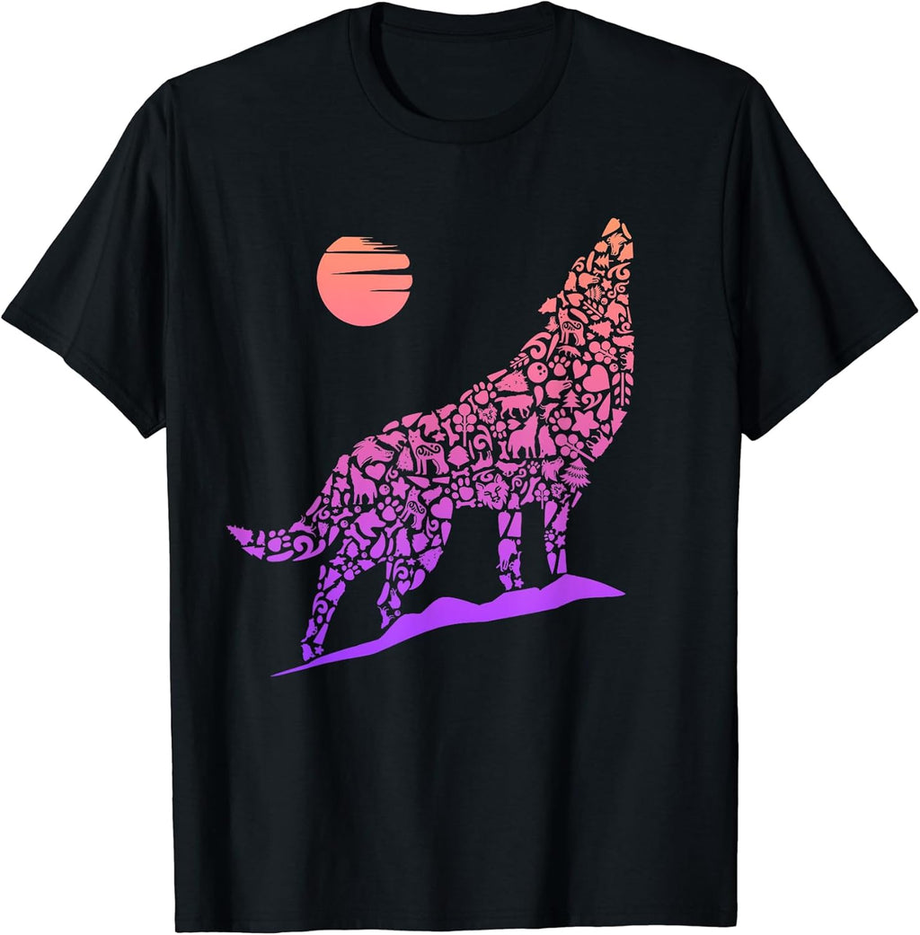 Cute Wolf Howling at the Moon Wild Animals Wolves