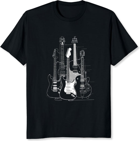 Guitar Shirt for Men Music Shirt for Guitar Players and Music Lovers Band T-Shirt Graphic Tee