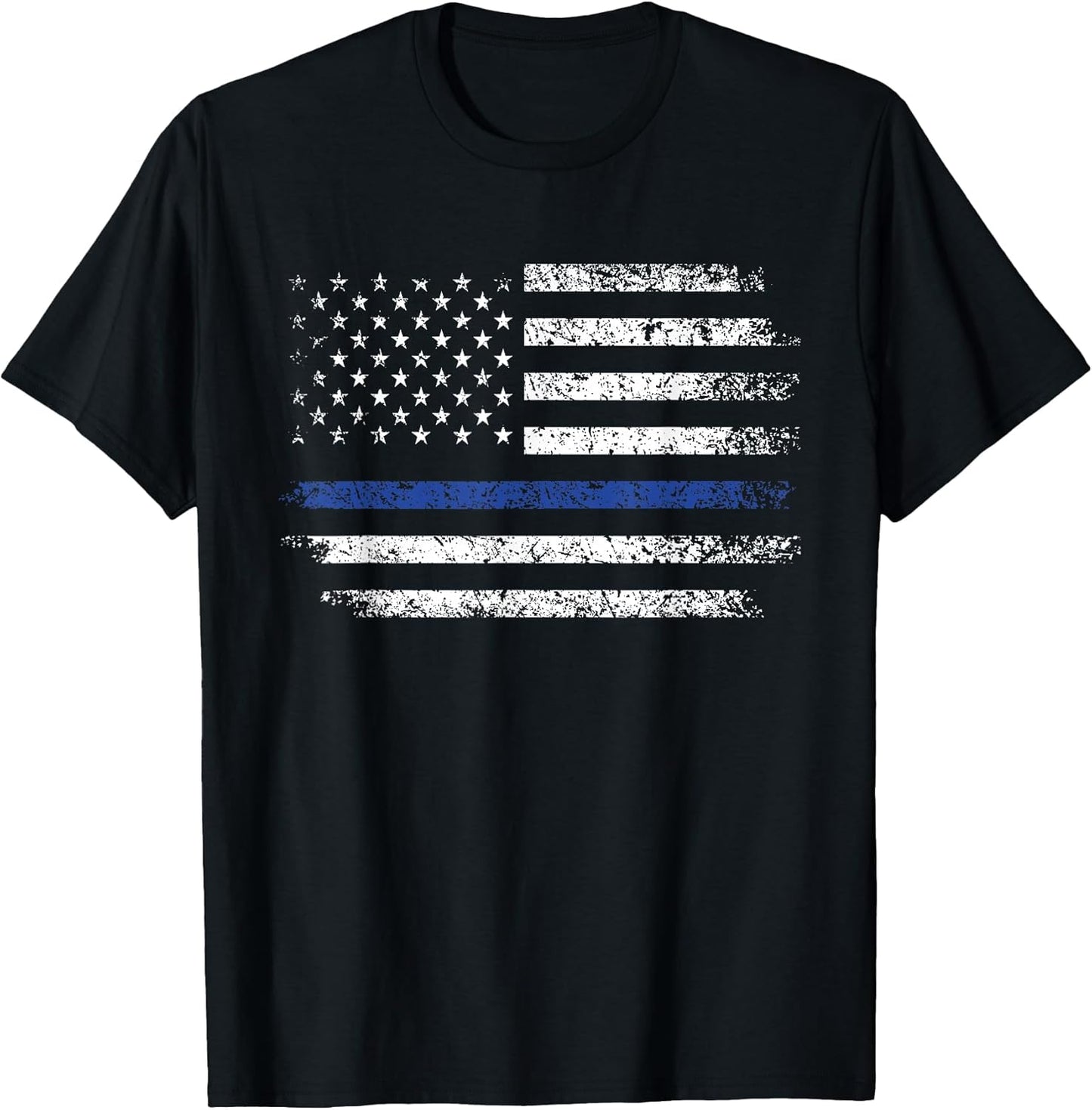 Police Apparel With Blue Line And American Flag