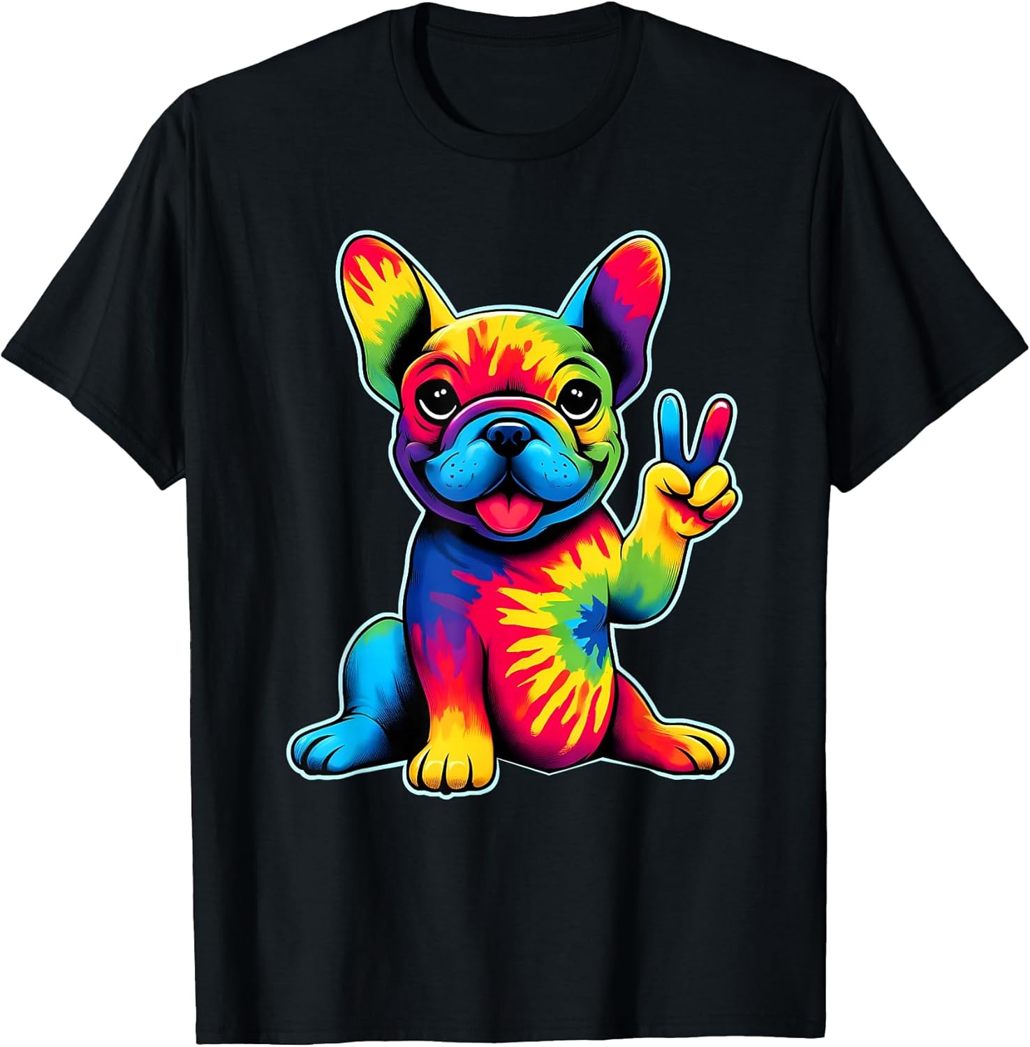 French Bulldog Tie Dye Frenchie Dog Lovers Peace
