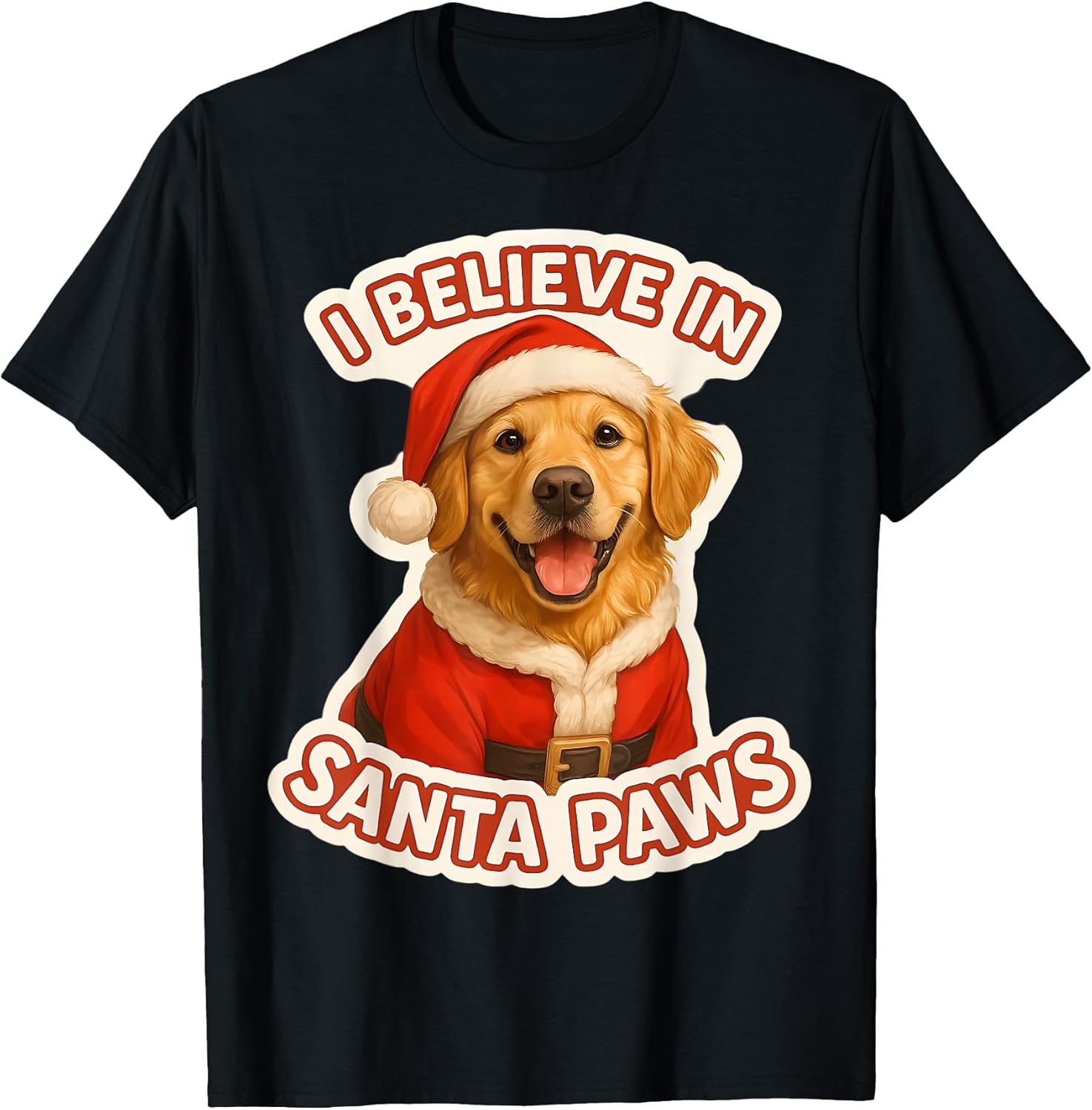 I Believe In Santa Paws Golden Retriever Dog Merch