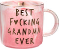 Hendson Grandma Birthday Gifts - Best Grandma Ever - Funny Gift For Nana, New Pregnancy Announcement For Grandparents, Nana To Be, Grandmother - Pink Marble Mug, 11.5oz Coffee Cup