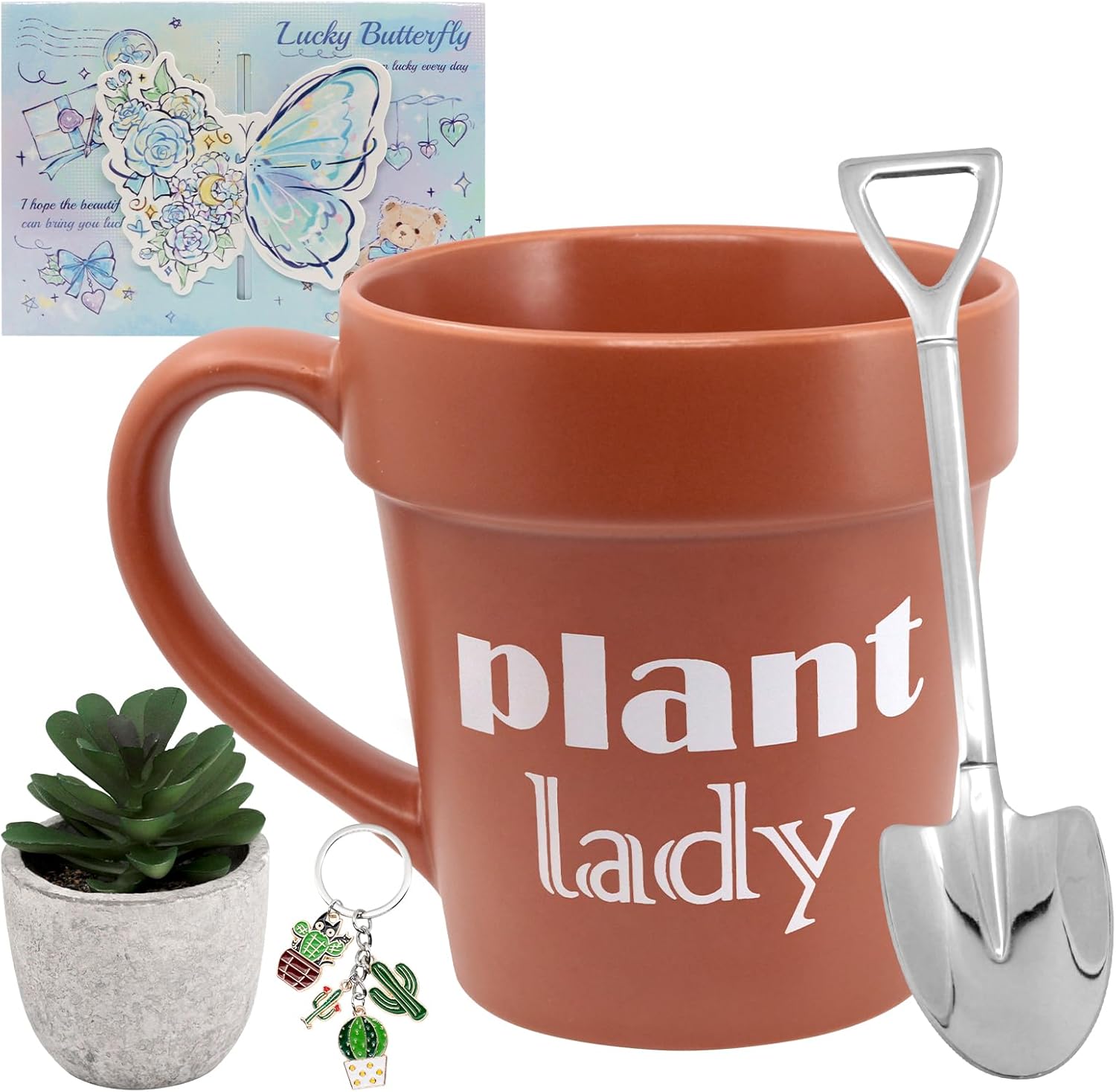 Phitihui Gardener Coffee Mug Gifts Sets, Funny Plant Lady Mug with Shovel Spoon, Valentines Mothers Day Christmas Gardening Gifts for Women Wife Mom Her Teacher Friend, Birthday Present Idea