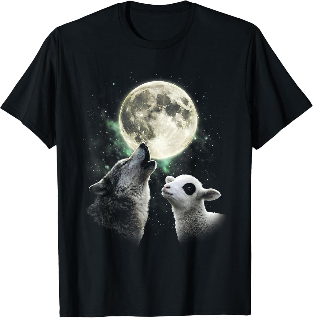 Funny Trendy Wolf Lamb Meme Howling At The Moon
