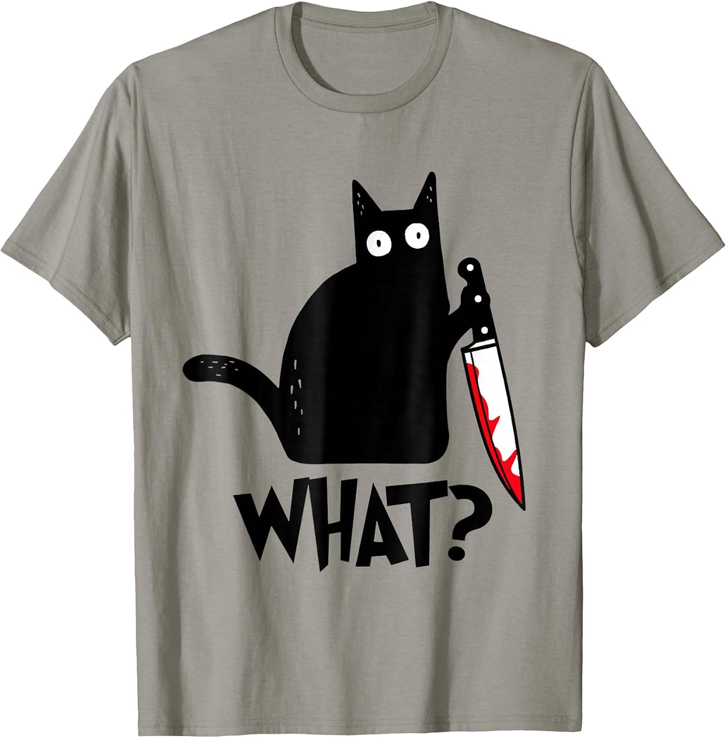 Cat What? Funny Black Cat Murderous Cat With Knife
