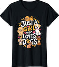 Just A Girl Who Loves Dogs Shirt Women Kids Dog Lover T-Shirt