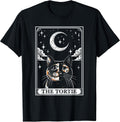 Tarot Card Vintage Crescent Moon Tortie Cat Mom Cat Lovers T-Shirt