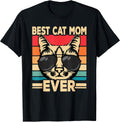 Best Cat Mom Ever Funny Cat Lover Retro Cat Women T-Shirt