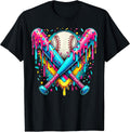 Baseball Player Ice Cream Funny Drip T-Shirt