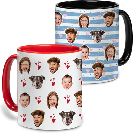 Custom Face Mug with Photo 11oz 15oz for Father's Day, Personalized Fathers Day Mug for Dad Grandpa with Face, Custom Mug for Dad with Face Funny Gift from Son Daughter on Father's Day