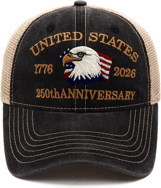 250 Anniversary USA Hat 250th Anniversary Hat Merchandise Patriotic Hats US Flag USA Baseball Cap for Men Women