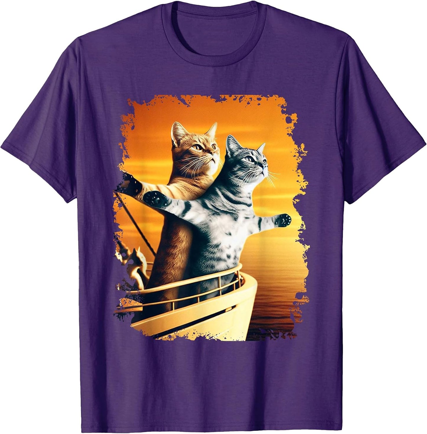 Funny Titanic Shirts Boys Men Women Titanic Cat.