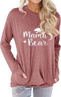 Womens Mama Bear Shirt Mom Shirt New Mom Gifts Graphic Tees with Pockets 2026