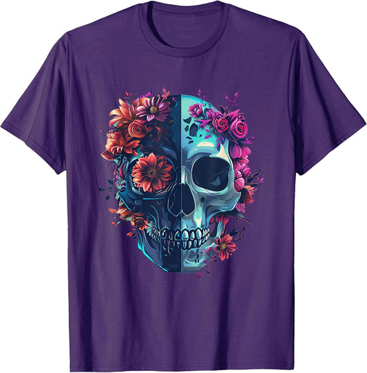 Rock Music Style Florish With Skull