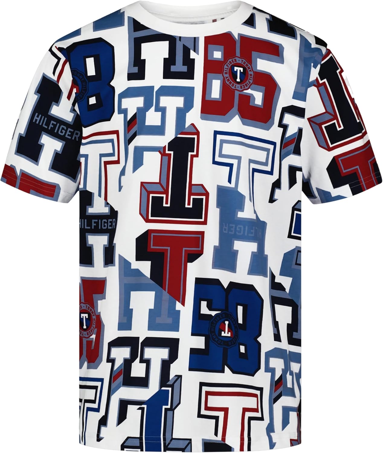 Boys' Short Sleeve All-Over Print Crew Neck T-Shirt, Soft, Comfortable, Relaxed Fit