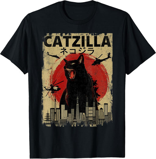 Vintage Catzilla Tee - Funny Kitten and Cat Lover T-Shirt