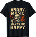 Angry Music Makes Me Happy Vintage Rock Band T-Shirt